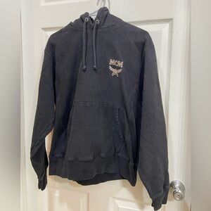 RARE MCM x Champion Black Hoodie with Embroidered Logo